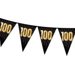 Vlaggenlijn zwart/goud 100 jaar - 5m