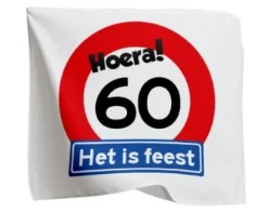 Vlag verkeersbord 60 jaar - 95 x 95cm