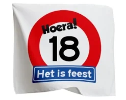 Vlag verkeersbord 18 jaar - 95 x 95cm