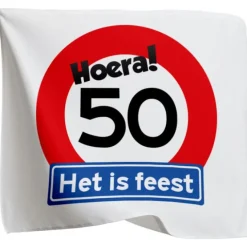 Vlag verkeersbord 50 jaar - 95 x 95cm