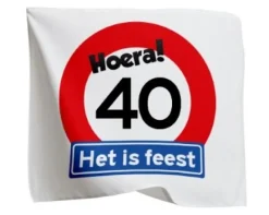 Vlag verkeersbord 40 jaar - 95 x 95cm