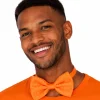 Vlinderdas pailletten neon oranje