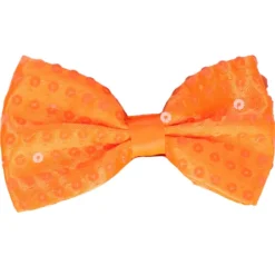 Vlinderdas pailletten neon oranje