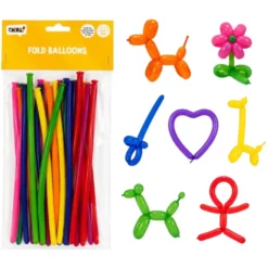 Vouwballonnen meerkleurig - 25 stuks