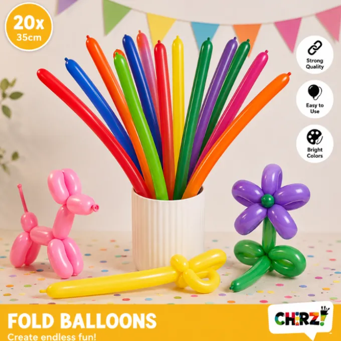 Vouwballonnen meerkleurig - 25 stuks