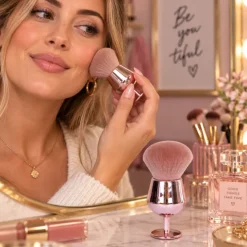 Wijnglas make-up blush borstel