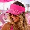 Zonneklep glitter roze