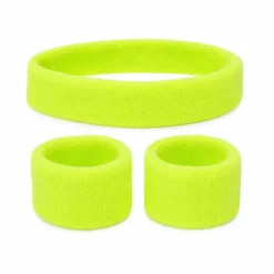 Zweetband set neon geel