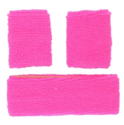 Zweetband set neon roze